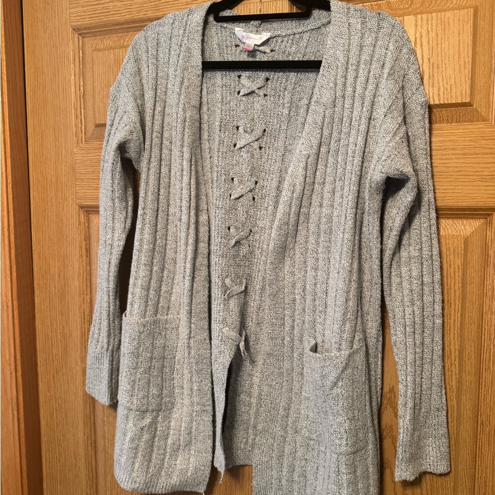 No Boundaries Gray Cardigan- size   Med